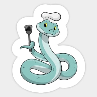 Snake as Cook with Chef hat Sticker